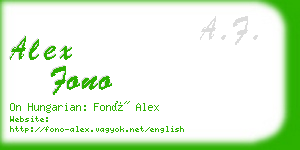 alex fono business card